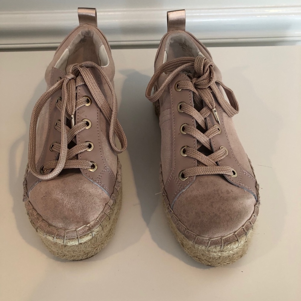 Sam Edelman Pink Suede Platform Espadrilles